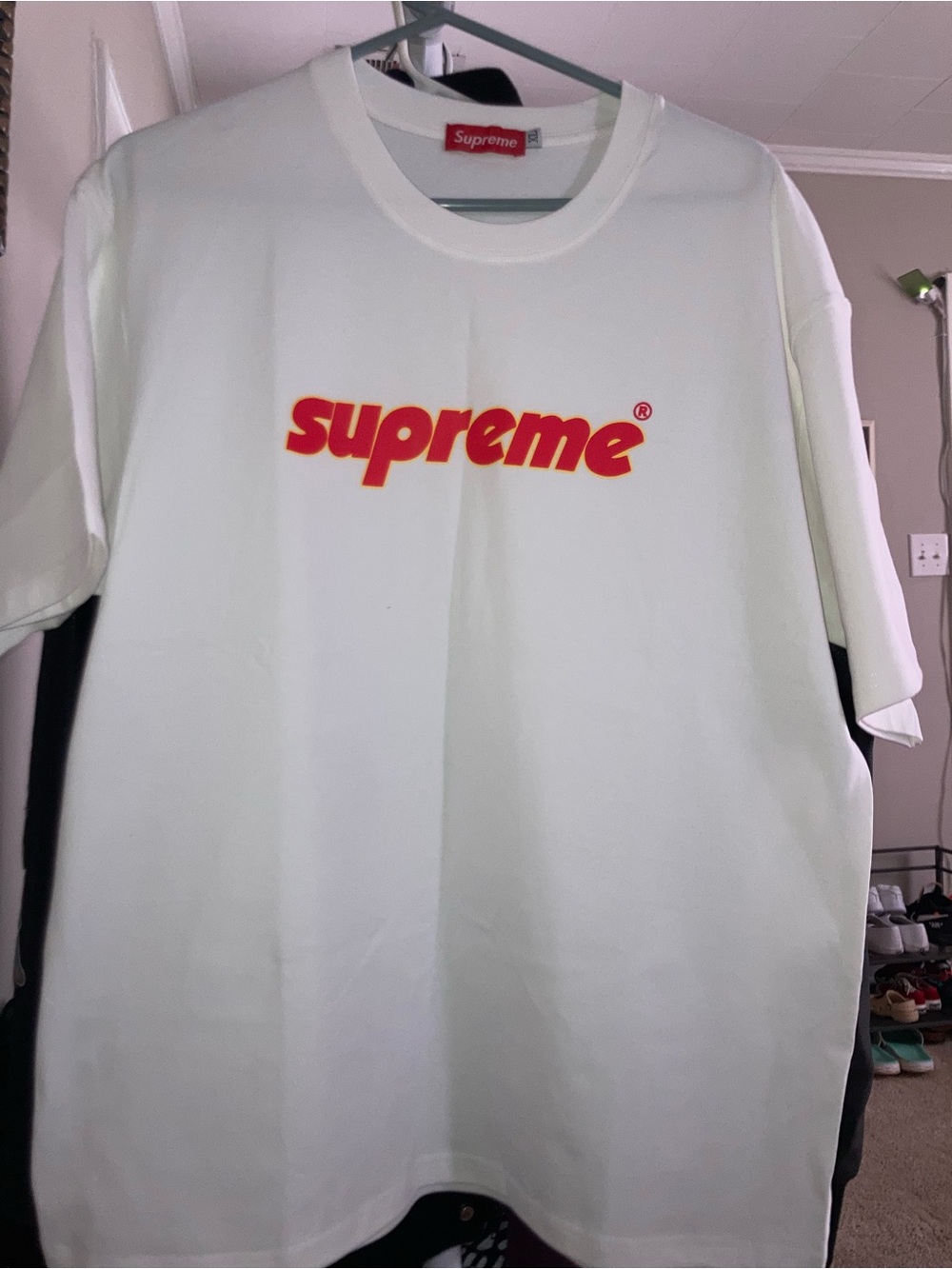 Supreme White Tee with Red Logo